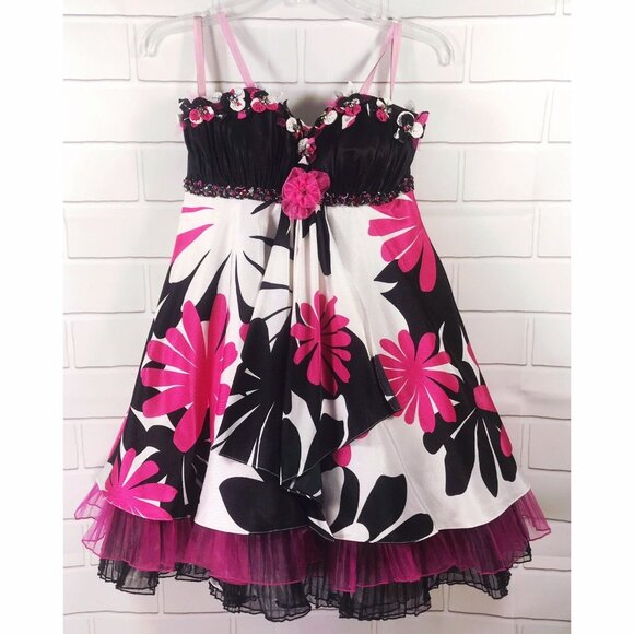 NWT Blush Prom By Alexia Formal Cocktail Evening Floral Tulle Gown Dress Size 2 - Picture 2 of 9